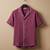 Burgundy solid linen shirt