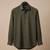 Olive green solid cotton shirt