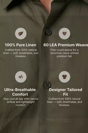 Olive green solid cotton shirt