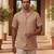 Beige solid linen shirt