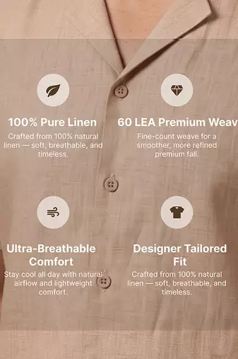 Beige solid linen shirt