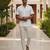 Ivory white solid cotton shirt