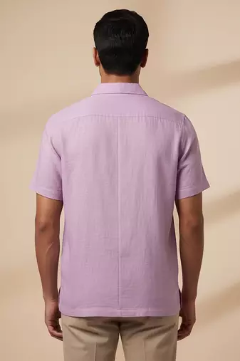 Lilac solid linen shirt