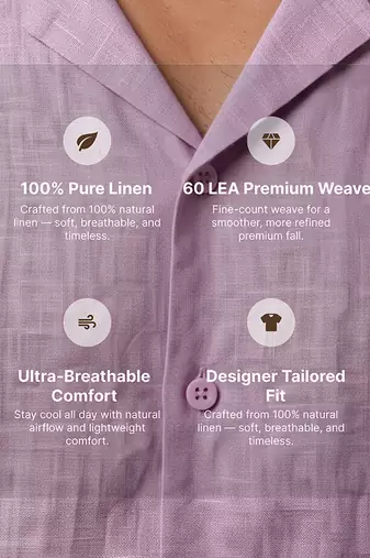 Lilac solid linen shirt