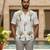Ivory tree embroidered linen shirt