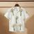 Ivory tree embroidered linen shirt