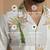 Ivory tree embroidered linen shirt