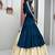 NAVRATRI WEAR BLUE COLOR COTTON LONG FLARED GAMATHI & MIRROR WORK LEHENGA CHOLI FREE SIZE FULL STITCHED.