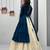 NAVRATRI WEAR BLUE COLOR COTTON LONG FLARED GAMATHI & MIRROR WORK LEHENGA CHOLI FREE SIZE FULL STITCHED.