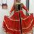 NAVRATRI WEAR RED COLOR FAUX GEORGETTE GAMATHI & MIRROR WORK SHRUG & CHOLI FREE SIZE FULL STITCHED.