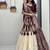 OFF-WHITE-PURPLE COLOR SIMAR SILK FREE SIZE LEHENGA JACQUARD UN-STITCH BLOUSE JACQUARD SOFT SILK LEHENGA SAREE