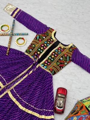 NAVRATRI WEAR PURPLE FAUX GEORGETTE GAMATHI & MIRROR WORK SHRUG & CHOLI 5