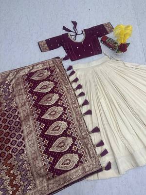 OFF-WHITE-PURPLE SIMAR Lehenga choli 6