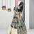 OFF-WHITE-GREEN COLOR SIMAR SILK FREE SIZE LEHENGA JACQUARD UN-STITCH BLOUSE JACQUARD SOFT SILK LEHENGA SAREE