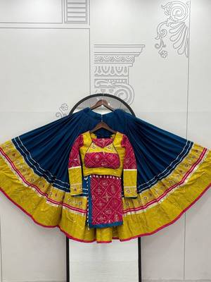 NAVRATRI WEAR BLUE RAYON THREAD SEQUINCE EMBROIDERED LEHENGA CHOLI DUPATTA  3
