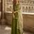 Green chinon readymade suit with embroidery & sequence work