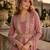 Pink chinon anarkali readymade suit with embroidery & sequence work