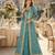 Blue chinon anarkali readymade suit with embroidery & sequence work