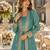 Blue chinon anarkali readymade suit with embroidery & sequence work