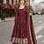 Chocolate silk anarkali readymade suit with embroidery & sequence work