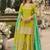 Olive silk readymade suit with embroidery & sequence work