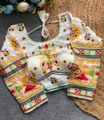 Traditional navratri gamthi work halter neck blouse for women