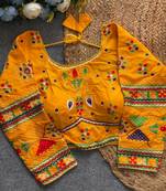 Mirror work navratri special halter neck cotton blouse