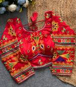 Traditional gujarati gamthi mirror work halter neck blouse
