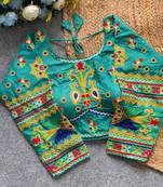 Women's navratri festival embroidered magic cotton blouse