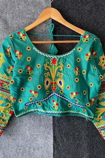 Women's navratri festival embroidered magic cotton blouse
