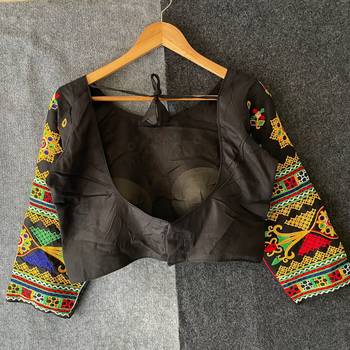 Ready made halter neck navratri blouse with mirror work 2