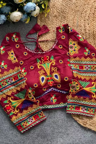 Heavy sequence embroidered navratri special halter neck blouse