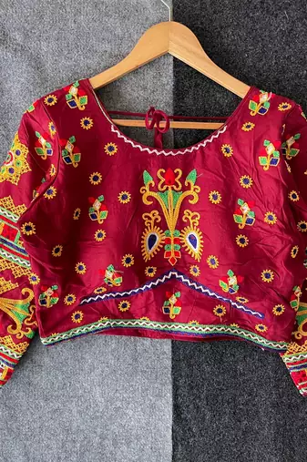 Heavy sequence embroidered navratri special halter neck blouse