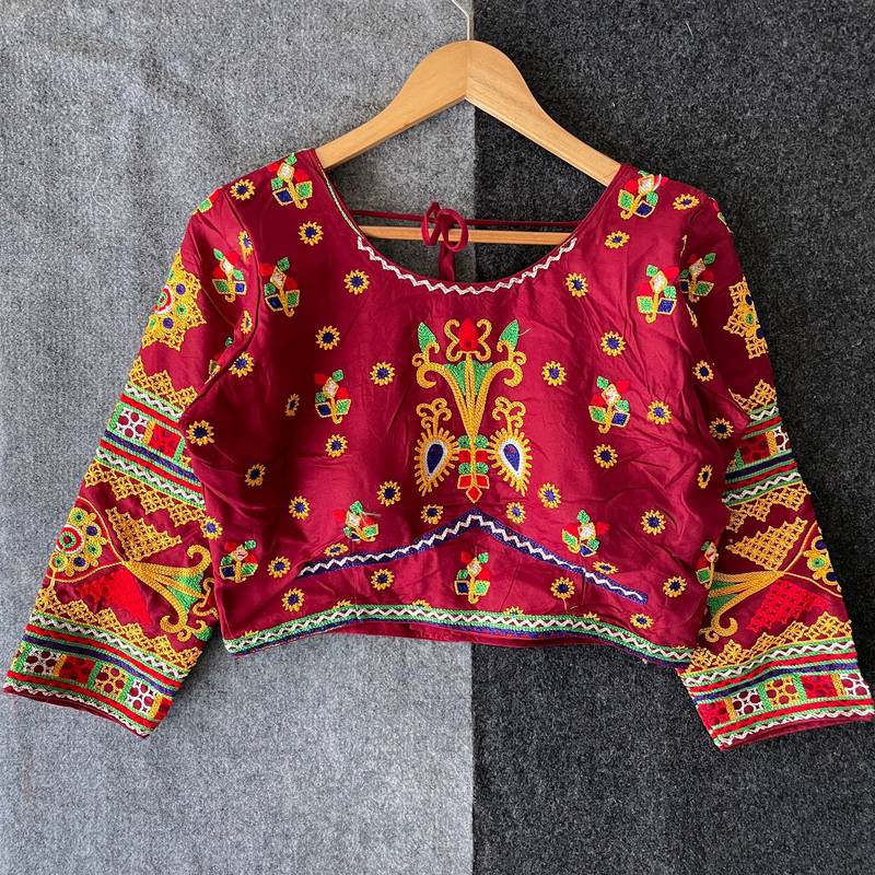 Heavy sequence embroidered navratri special halter neck blouse