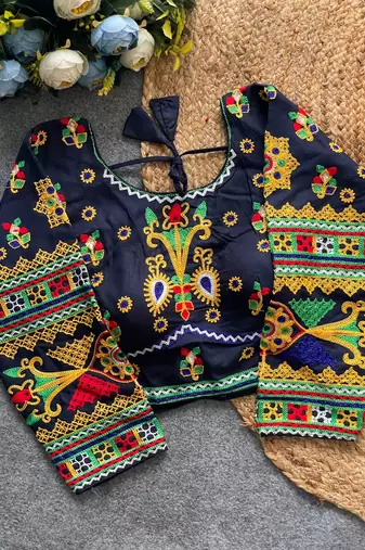 Heavy sequence embroidered navratri special halter neck blouse