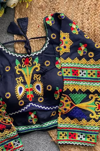 Heavy sequence embroidered navratri special halter neck blouse