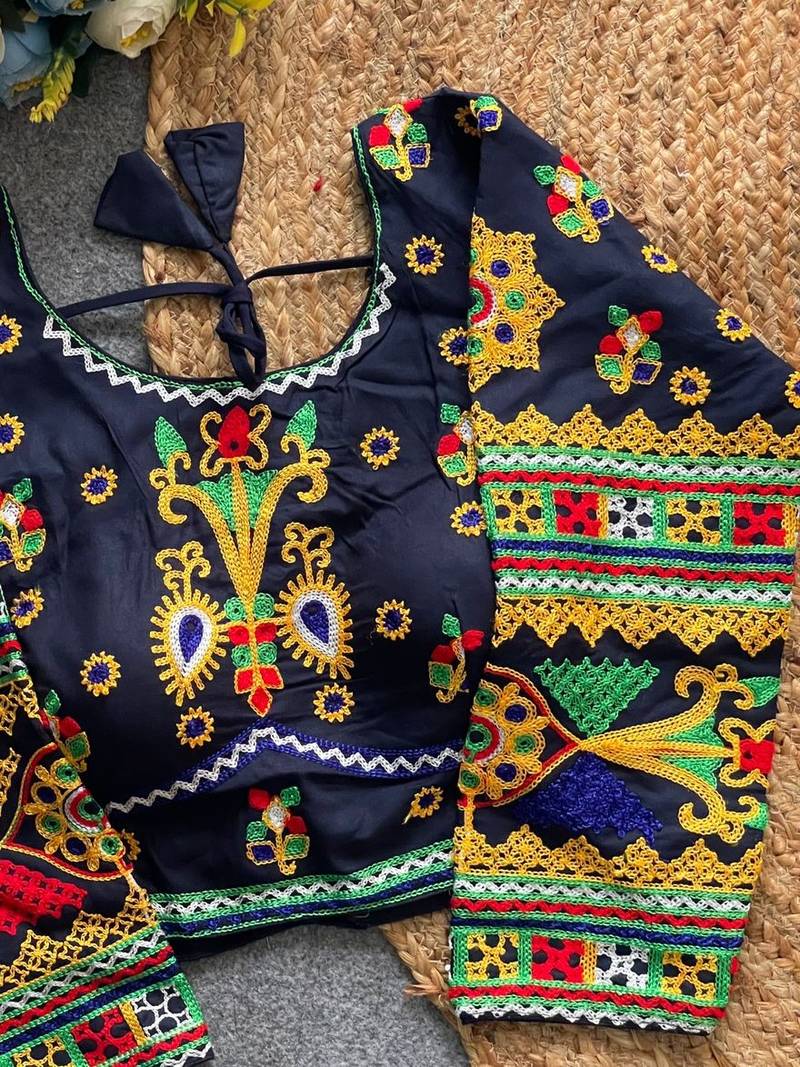 Heavy sequence embroidered navratri special halter neck blouse