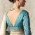 Aqua blue & off white saree with gold embroidery work fancy fabric saree with blouse