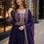 Violet georgette readymade suit with embroidery & sequence work