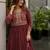 D peach georgette readymade suit with embroidery & sequence work