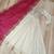 White & pink silk anarkali readymade suit with embroidery & beads work