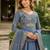 Blue vichitra silk anarkali readymade suit with embroidery & zari work