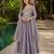 Lavender vichitra silk anarkali readymade suit with embroidery & zari work