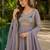 Lavender vichitra silk anarkali readymade suit with embroidery & zari work