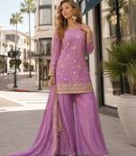 Pink silk readymade suit with embroidery & sequince work