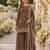 Brown silk readymade suit with embroidery & sequince work