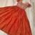 Red silk readymade gown with embroidery & beads work