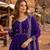 Violet chanderi silk anarkali readymade suit with thread embroidery work