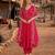 Rani pink chanderi silk anarkali readymade suit with thread embroidery work