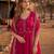 Rani pink chanderi silk anarkali readymade suit with thread embroidery work